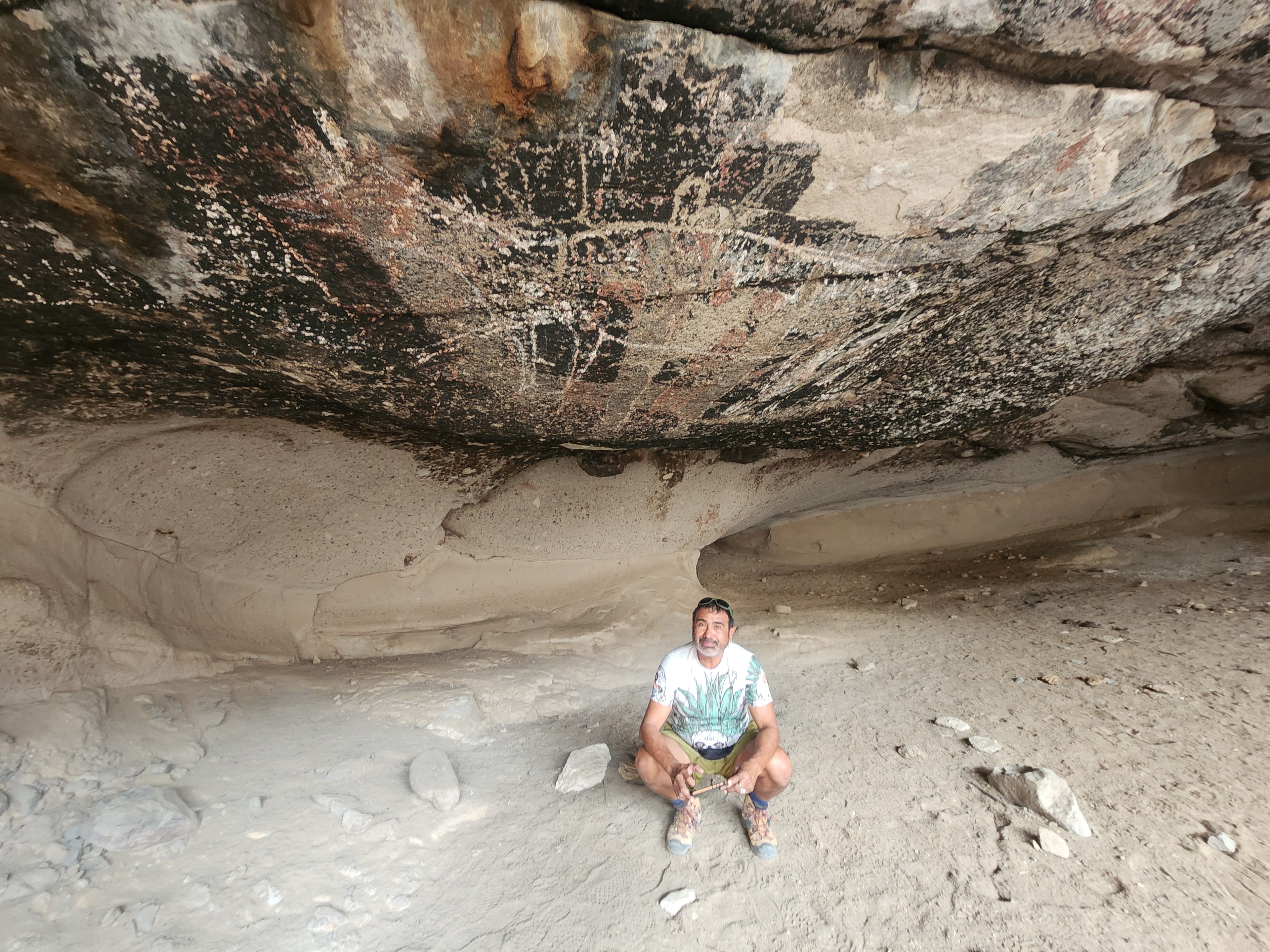 Cave paintings on canyon wall