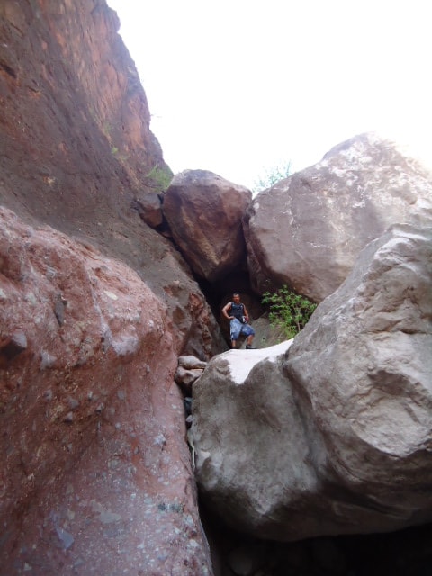 Rocky scramble with a sweeping view down to the Gulf of California near Loreto